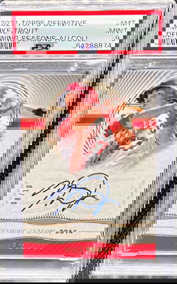 2021 Topps Definitive Mike Trout Auto 08/10 PSA 9.