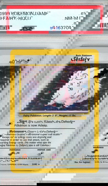 1999 POKEMON GAME CLEFAIRY HOLO #5 PSA 8 NM-MT