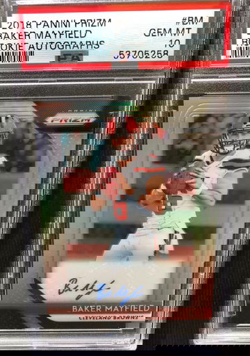2018 Panini Baker Mayfield SILVER PRIZM AUTO RC Browns PSA 10 NICE CENTERED AUTO