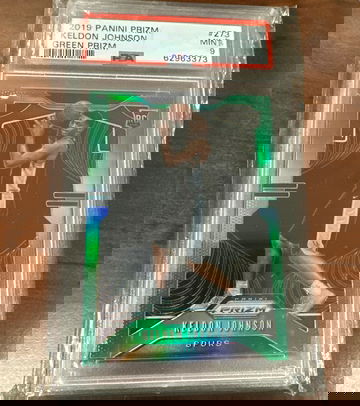 KELDON JOHNSON 2019-20 Panini Green Prizm Rookie RC #273 PSA 9
