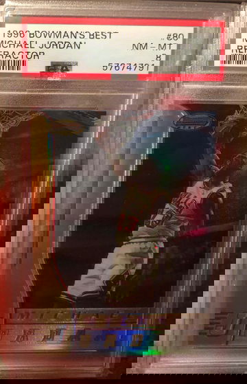 Michael Jordan 1996 Bowman Best Refractor #80 PSA 8