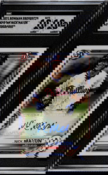 2021 Bowman Prospects 1st Auto Nick Maton PAPR-NM