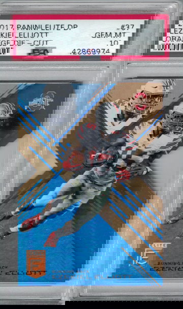 2017 Elite Draft Picks Orange Die-Cut Ezekiel Elliott PSA 10 Gem-Mint PSA Population 1 Ultra RARE!!!