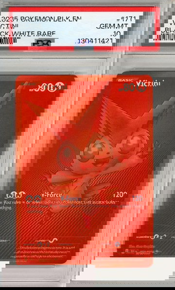 2025 POKEMON BLK EN-BLACK BOLT VICTINI #171 BLACK WHITE RARE PSA 10