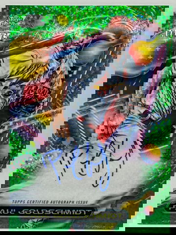 2023 Topps Chrome Cosmic Paul Goldschmidt, Green Space Dust Refractor Autograph, 17/75