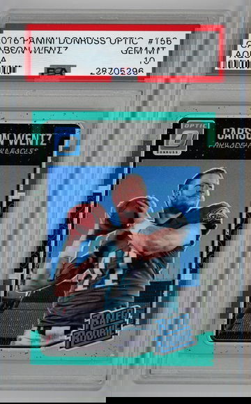 2016 Panini Donruss Optic Aqua /299 Carson Wentz PSA 10