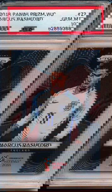 2018 Panini Prizm World Cup Soccer Marcus Rashford PSA 10 Gem Mint