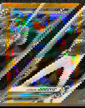 2021 Bowman Chrome Draft Sapphire Edwin Arroyo Gold Refractor /15