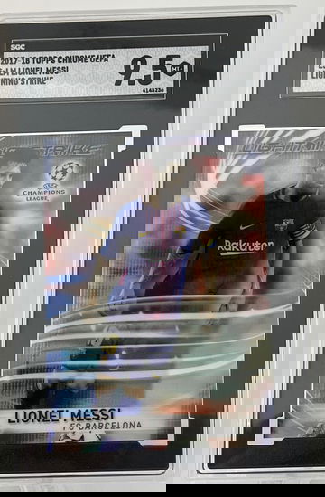 2017 Lionel Messi Topps Chrome Lightening Strike SGC 9.5