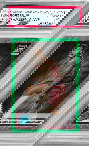 2019-20 Panini Donruss Optic Fanatics green wave prizm holo Kevin Porter Jr #179 PSA 10 LOW POP Gem Mint