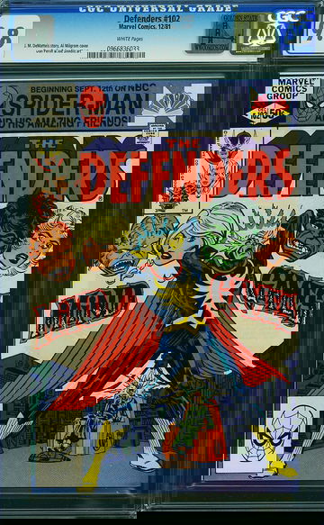 Defenders #102 CGC 9.8 White Pages Golden State Pedigree 1 of 8 on Census 1981