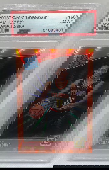 Trae Young 2018 Donruss Orange Laser PSA 9 Mint POP 10