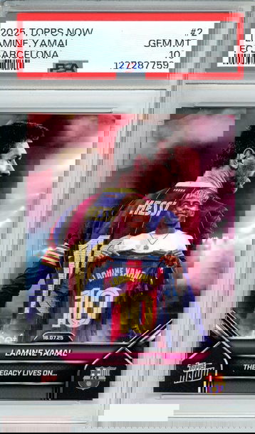 2025-2026 TOPPS NOW FC BARCELONA LAMINE YAMAL #2 PSA 10 GEM MT