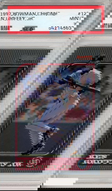 1997 BOWMAN CHROME KEN GRIFFEY JR #12 HOF SEATTLE MARINERS PSA 9 MINT