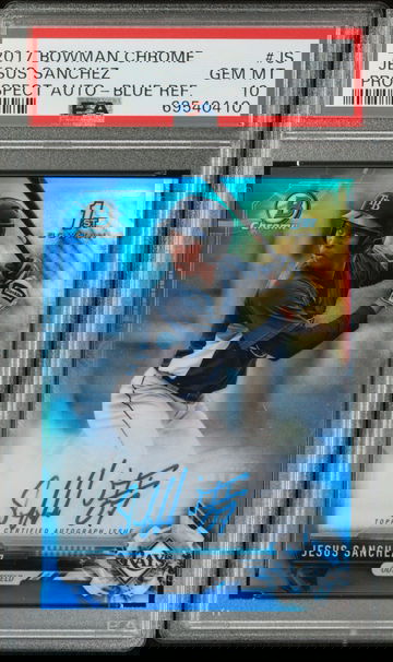 2017 Bowman Jesus Sanchez Blue Refractor Auto PSA 10