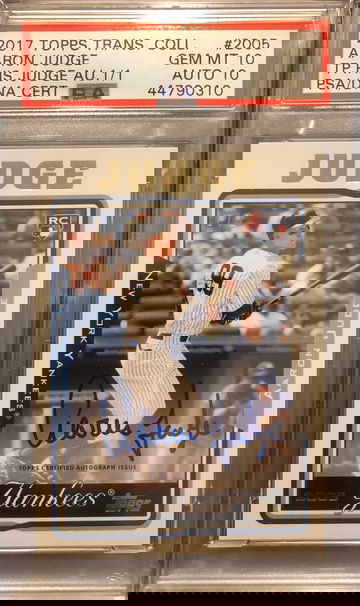 AARON JUDGE 2017 Topps Transcendent History RC AUTO 1/1 2005 Rookie PSA 10