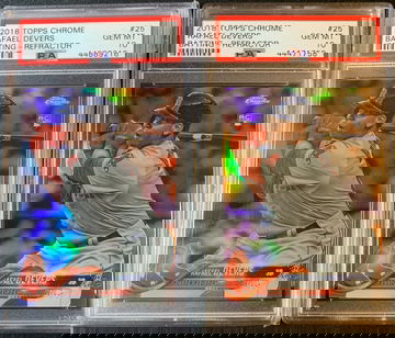 2018 Topps Chrome Rafael Devers Rookie Refractor PSA 10 Lot of 2