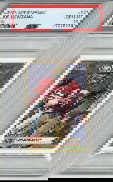 2012 TOPPS MAGIC MINI #72 JOE MONTANA FOOTBALL CARD 49ERS PSA 10 LOW POP