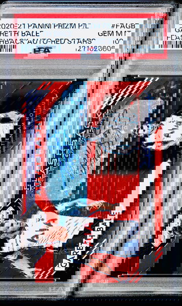 2020 Prizm Premier League GARETH BALE Flashback Red Stars Auto PSA 10