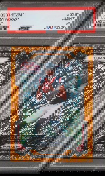 2023 Panini Prizm CJ Stroud Orange Disco Prizm Rookie RC #339 PSA 9 Texans MINT