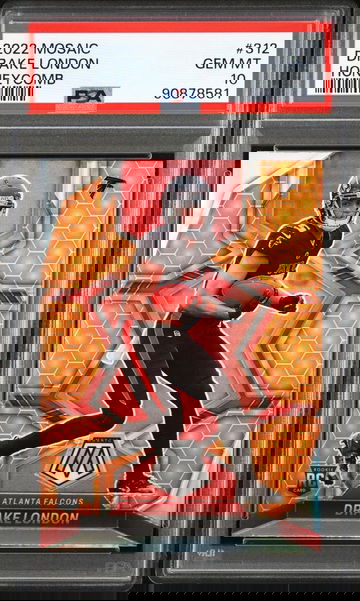 Drake London 2022 Panini Mosaic Honeycomb #312 RC PSA MINT 10 Gem Mint Falcons