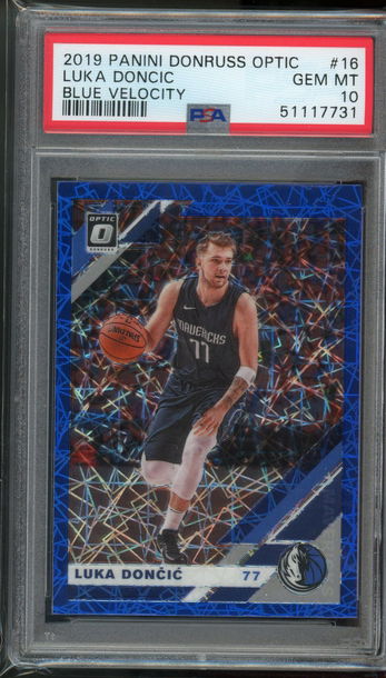 2019 Optic Blue Velocity Luka Doncic PSA 10 