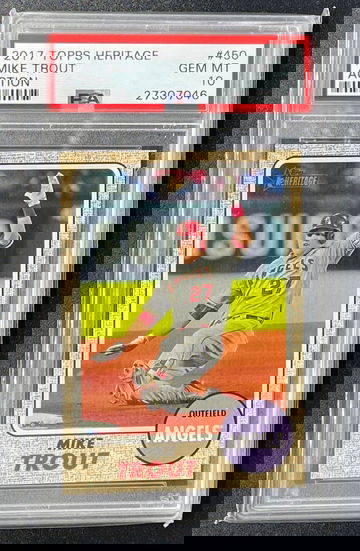 2017 Mike Trout Topps Heritage PSA 10