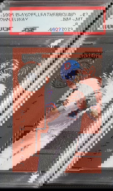 1996 Playoff Leatherbound #2 John Elway PSA 8 NM-MT