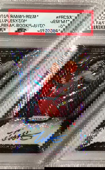 2018-19 Panini Prizm Fast Break Rookie RC Auto Collin Sexton #FRCSX PSA 10