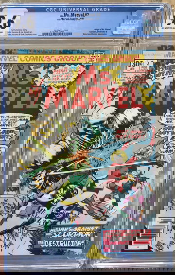 Ms. Marvel #2 (1977) CGC 9.6 -- O/w to White pgs; Origin of Ms. Marvel (Danvers)