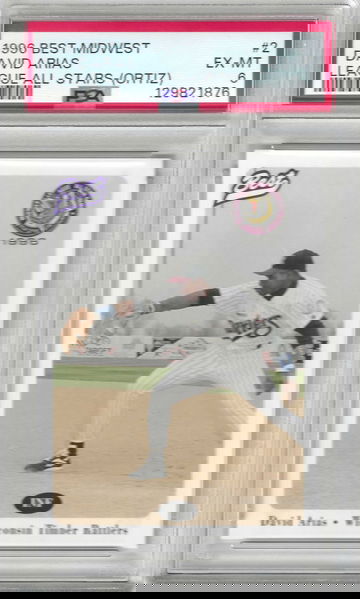 HOF David 'Arias' Ortiz 1996 Best MW All-Star League #2 SCARCE FIRST YEAR TEAM ISSUE PSA 6 NICE