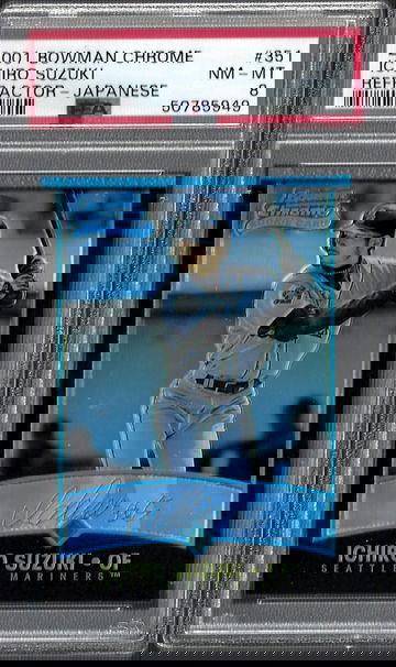 2001 Bowman Chrome Japanese Ichiro Suzuki Refractor #351 PSA 8