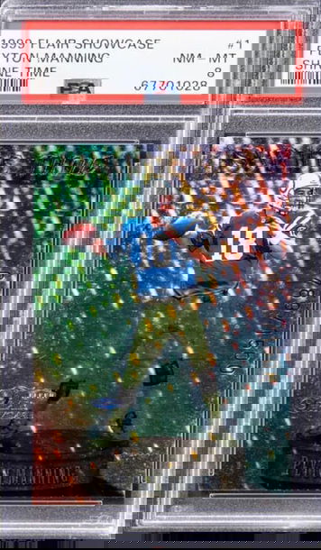 Peyton Manning SHRINE TIME 1999 Flair Showcase /1500 PSA 8 