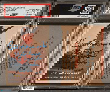 1957 Topps Salesman Sample Bill Mazeroski HOF ROOKIE RC 24 PSA Auth Auto 10 Pop1