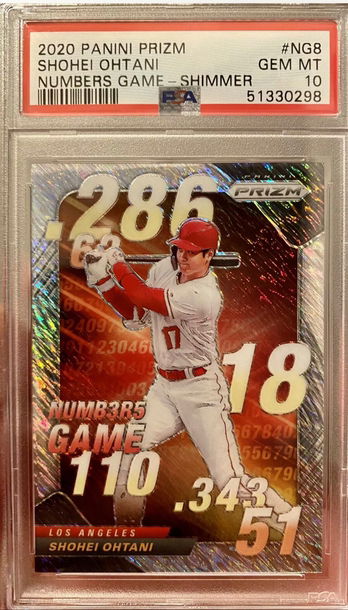 2020 Prizm Shohei Ohtani Numbers Game 3/7 Shimmer Refractor PSA 10  POP 1 SSP
