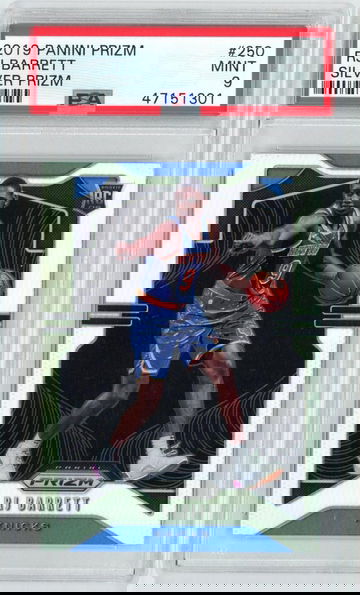 2019 Panini Prizm Silver RJ Barrett Rookie Card PSA 9 Mint RC