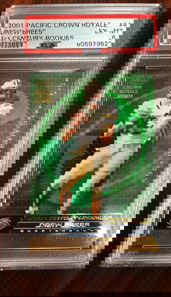 2001 Pacific Crown Royale 21st Century Rookies Drew Brees PSA 6