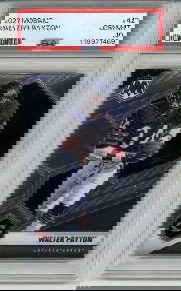 2021 PANINI MOSAIC #42 WALTER PAYTON CARD CHICAGO BEARS PSA 10 LOW POP