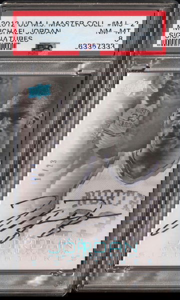 2012 Jordan Master Collection #MJ-2 Michael Jordan Signatures /23 PSA 8