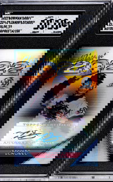 2022 Bowman Draft Tanner Schobel Class of Auto C22A-TS /250 Twins /250 SGC 10