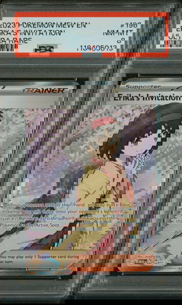 2023 Pokemon Scarlet and Violet 151 Ultra Rare Erika's Invitation #196 PSA 8