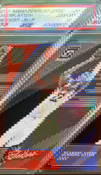 DeAndre Ayton 2018 Optic The Rookies Blue SP /49 PSA 10