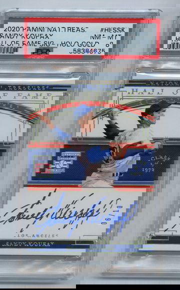 SANDY KOUFAX 2020 Panini National Treasures Auto Autograph PSA 8 /10 Holo Gold