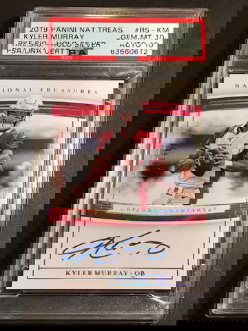 2019 KYLER MURRAY NATIONAL TREASURES SILVER HOLO AUTO PSA 10