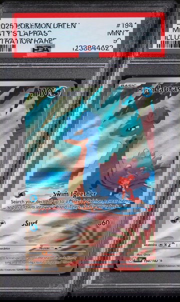 2025 Pokemon Destined Rivals Illustration Rare Misty's Lapras #194 PSA 9