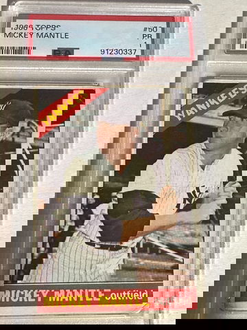 1966 TOPPS MICKEY MANTLE #50 PSA 1