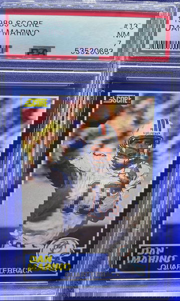 1989 Score Football #13 Dan Marino Miami Dolphins HOF PSA 7 NM