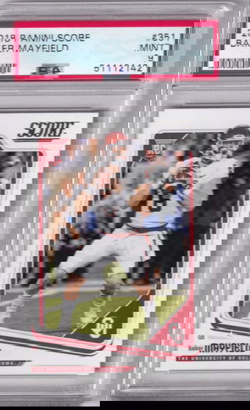 2018 Panini Score #351 Baker Mayfield PSA 9