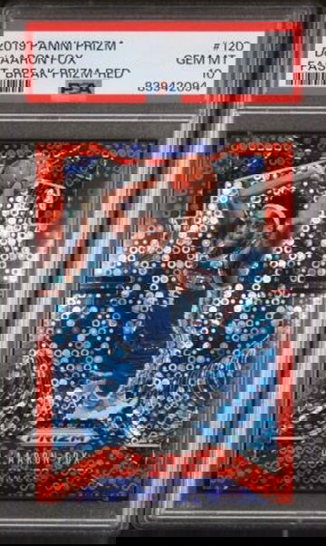 2019-20 Panini Red Fast Break Prizm #120 De'Aaron Fox #/125 PSA 10 GEM MT