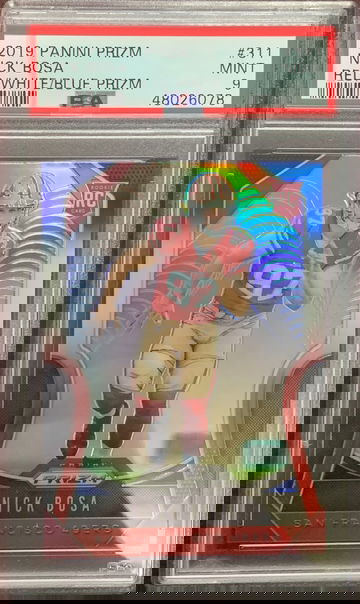 2019 Prizm Nick Bosa red white blue psa 9